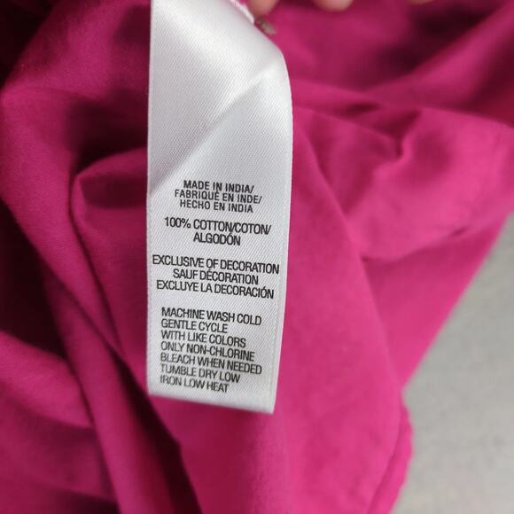 Izod Pink Embroidered Peasant Blouse Women's Plus Size 2X Tassel Tie Cap Sleeve - Picture 5 of 10